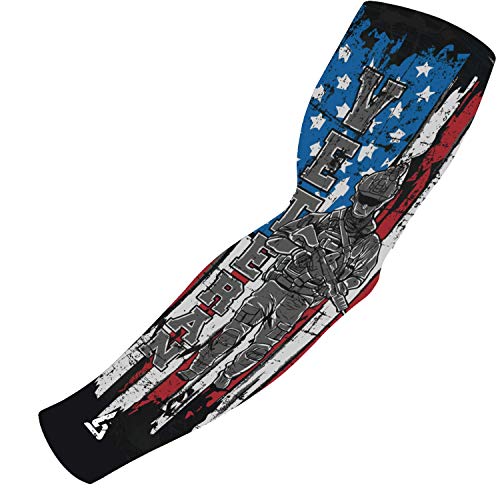 B-Driven Sports Sleeve Pro-Fit - Patriotic Arm Sleeve - USA, Cuba, Mexico, Israel, Canada, Venezuela, Dominican Rep. - Single - color: Usa Soldier, size: XXXX-Small (Youth Small)
