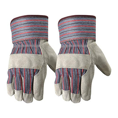 Wells Lamont Men's 2-Pack Cowhide Safety Cuff Leather Work Gloves, Large - size: Large (Pack of 2)