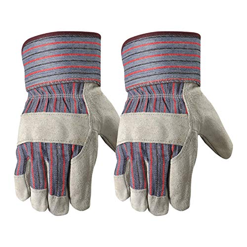 Wells Lamont Men's 2-Pack Cowhide Safety Cuff Leather Work Gloves, Large - size: Large (Pack of 2)