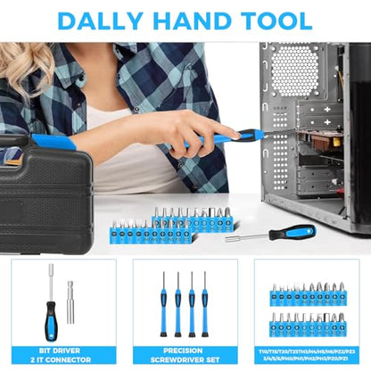 RVOGJP 39-Piece Basic Home Tool Set, General Repair Small Hand Tool Kit with Toolbox for Home, Garage, Office & College Dorm Use, Blue - color: Bule