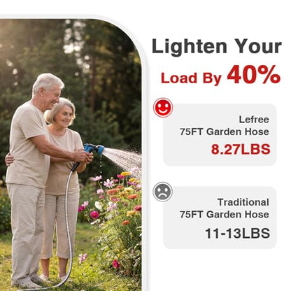 Lefree 75ft Metal Garden Hose - 304 Stainless Steel Water Hose - color: Silver, size: 75FT