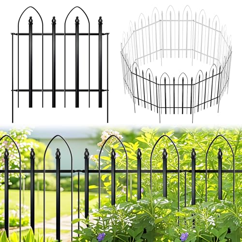 Thealyn Garden Fence 24" H x 24" W (5 Panels, Total 10 ft) - size: 24″ H x 10 ft (5 Panels) Without Gate Latch