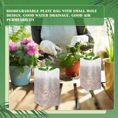 1000 Pcs Seedling Non Woven Plants Nursery Grow Bags 5.9 X 6.3 Inch