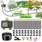 120FT Drip Irrigation System with Smart Water Timer - size: 120Ft Double-Tube Brass with Timer
