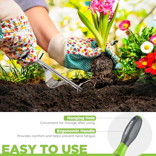 WORKPRO Weed Puller Tool, Metal Leverage Base and V-Shaped Forks