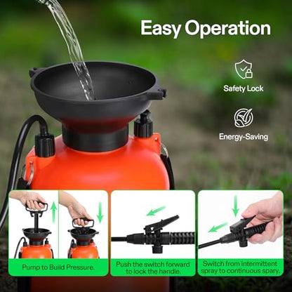 VIVOSUN 2.64-Gallon Pump Pressure Sprayer - color: Orange, size: 2.64 Gallons