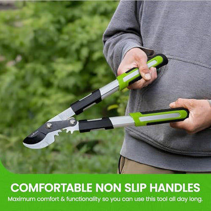 GARDEN GURU Bypass Loppers Tree Trimmer Clipper 3X Cutting Power Gardening Loppers Pruning Shear, Comfort Grip Handles, High Carbon Steel Blade, Heavy Duty Branch Cutter, Cut Thick Branches w Ease (2) - size: 2 Pack, style: Power Bypass Loppers