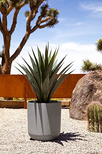 Veradek Mason Series Lima Planter - Large Round Outdoor Planter - color: Gray, size: 20 inches - 2 Pack