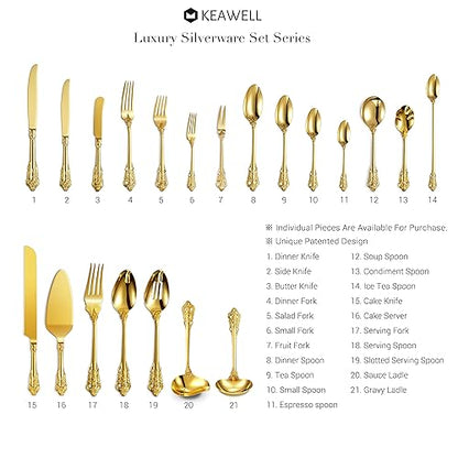 KEAWELL Luxury 4-Piece 5.9-Inch 18/10 Appetizer Forks (Gold) - color: Gold