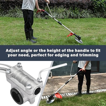Ergonomic Trimmer Grip, String Trimmers Handle with Shoulder Strap Harness, Weed Eater Handle Extension with Bracket Clamp, Lawn Trimmer Handle Grip for Lawn Care, Landscaping, Yard Trimming Edging