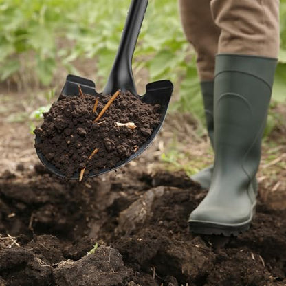 Shovel for Digging Round Point Garden 41 Inch D-Handle Wooden Handle