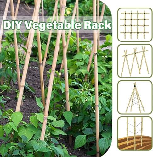 Natural Bamboo Plant Stake（3FT 50Pcs） Sturdy Bamboo Poles, Durable Plant Bamboo Stake, Garden Climbing Plant Bracket. - size: 3ft-50pcs