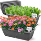 8 Pcs 24 Inch Plastic Window Boxes Planters, Gray - color: Gray