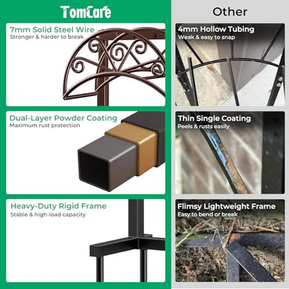TomCare Garden Hose Holder, Heavy Duty Stand for 160FT Hose with 4 Spikes - color: Bronze, size: 15.2″ W