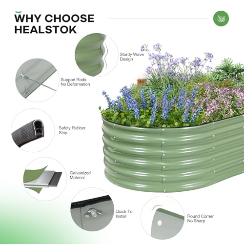 Galvanized Raised Garden Bed,2PCS 6x3x1.4ft Planter Box,OliveGreen - color: Olive Green, size: 6x3x1.4ft (2pcs)