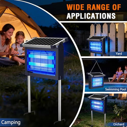 ZECHUAN Solar Bug Zapper Outdoor, Rechargeable Mosquito Zapper - color: Blue