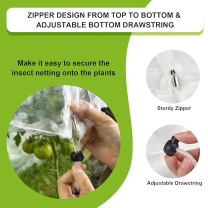 3 Pack 59" x 18" Garden Bird Netting for Square Tomato Cage, Plant Cage Net