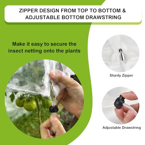 3 Pack 59" x 18" Garden Bird Netting for Square Tomato Cage, Plant Cage Net