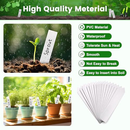 KINGLAKE GARDEN 200 PCS 4'' Plastic Plant Labels Plant Tags