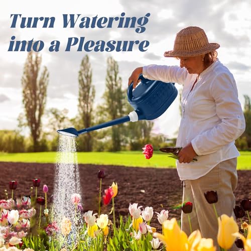 1 Gallon Watering Can, Outdoor Watering Can, Long Spout Water Can - color: Dark Blue, size: 1 Gallon