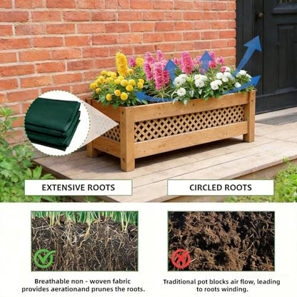 63×114 Inch Raised Garden Bed Liner, Heavy Duty Green Planter Fabric Liner - color: Green