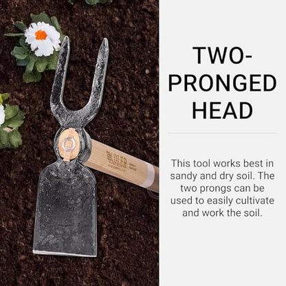 Adler 1919 Germany The Lily Square Garden Hoe & Cultivator Tool 41" (AG4) - style: Lily Square Hoe & Cultivator 41" Med