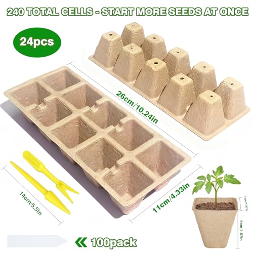 240 Cells Seed Starter Tray, Plant Starter Kit for Seedlings