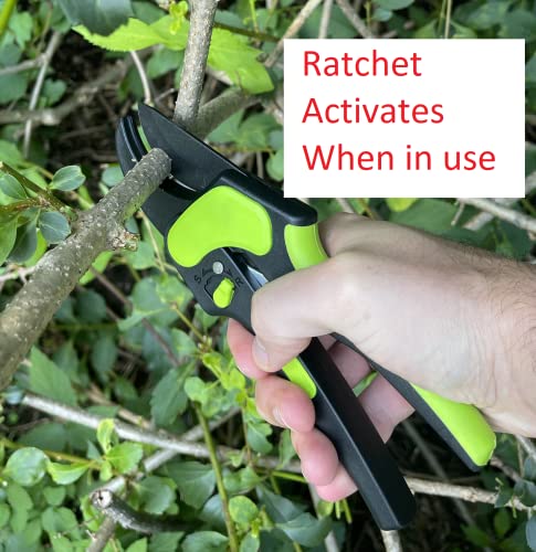 Garden Guru 2 in 1 Ratchet Pruning Shears Clippers – 4X Cutting Power – Ratcheting Garden Anvil Pruners Scissors - Ergonomic Grip - Makes Tough Cuts Easy - Great for Seniors & Arthritic Hands (4 Pack) - size: 4 Pack, style: 2 in 1 Ratchet (small hands)