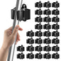 3-H Broom Holder Wall Mount 30 Pack, Stainless Steel Mop Hanger with Screws - color: Black, size: 30