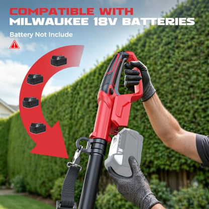 Ecarke Pole Hedge Trimmer Compatible with Milwuakee 18V (Tool Only) - color: Red