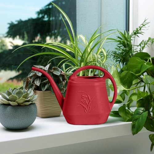 Hand Watering Can - for Home Plant Garden - 1/2 Gallon - Wine Red - color: Wine Red