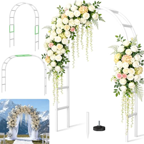 Thickened Rustproof Garden Arch Metal Trellis for Climbing Plants - color: White
