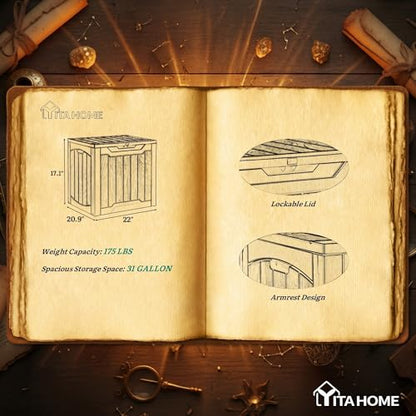 YITAHOME 31 Gallon Deck Boxes Set of 2 - color: Black & Silver, size: 31 Gallon 2pcs