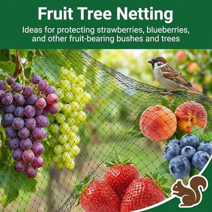 MAQIHAN 13x33ft Bird Netting for Garden - Mesh Net for Garden Protection