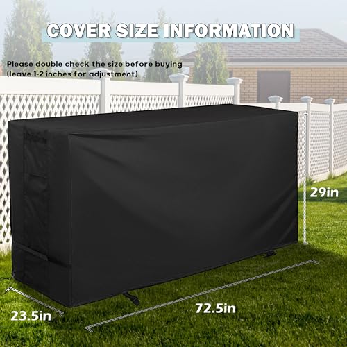 Outdoor Raised Garden Bed Cover for Best Choice Products 72x24x30in Raised Garden Bed, Outdoor Planter Box Stand Cover for Mobile Elevated Wood Planter/Planting Bed - size: 72.5"L x 23.5"D x 29"H
