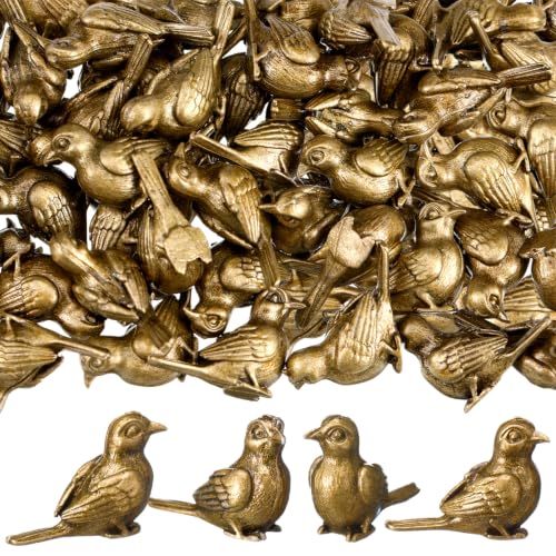 Weysat 50 Pcs Mini Bronze Bird Statue, Falls Bird Figurine Decor - style: Bird
