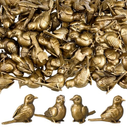 Weysat 50 Pcs Mini Bronze Bird Statue, Falls Bird Figurine Decor - style: Bird