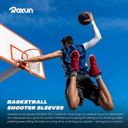 ROXUN Arm Sleeves Cooling UV Sun Protection Sport Compression for Men Women - color: Black+blue