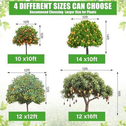 1 Pcs Large Fruit Tree Netting 12 X 16 Ft with Zipper Drawstring - size: 12 x 16 ft