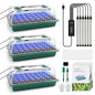 BlumWay Seed Starter Tray with Grow Light, Humidity Dome, 3 Pack 120 Cells - size: 3 Pack 120 Cells