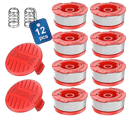 12 Pcs String Trimmer Line Spool Replacement for Craftsman Weed Eater CMZST065 CMCST900 CMESTA900 CMESTE920 Grass Trimmer Auto Feed 0.065 Trimmer Line Spool Parts(8 Spools,2 Spool Caps,2 Springs) - color: 12PCS