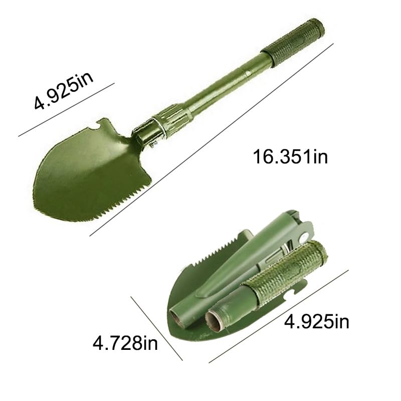 1PCS Folding Spade for Outdoor Planting Durable Gardening Hand Tools,Green