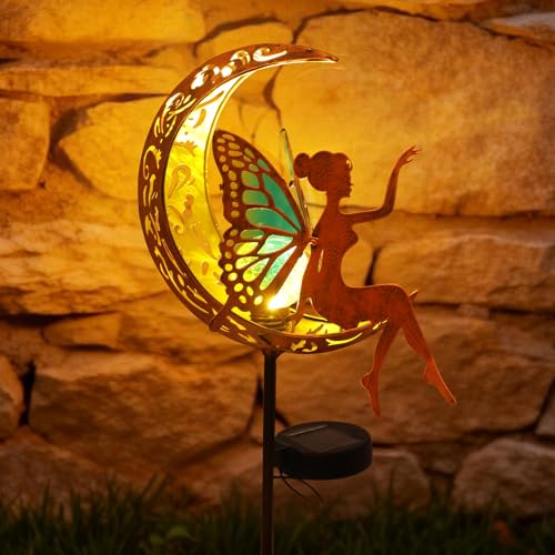 Solar Fairy Garden Lights Outdoor Yard Decor Gifts for Women Mom Grandma