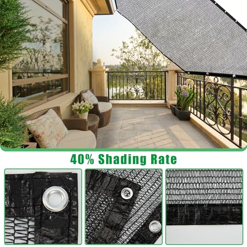 SPORTYOUTH Shade Cloth, 40% Black Sunblock Cover for Garden, 6x50 Ft Mesh Tarp with Grommets UV Resistant for Outdoor Greenhouse, Plants Vegetables Growing, Patio, Chicken Coop, Yard - size: 6x50ft
