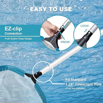 POOLWHALE 17.5" Ultra Fine Mesh Pool Pollen & Sand Skimmer Rake Net - size: 17.5"