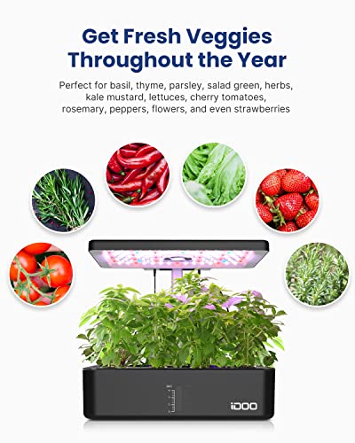 iDOO 12Pods Hydroponics Growing System Garden with LED Grow Light - size: 12Pods