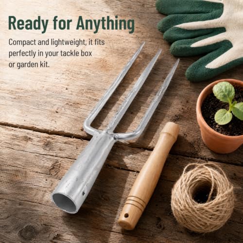 Toyandona Iron Fishing Fork Multi Use Spearhead Fishing Tackle Tool