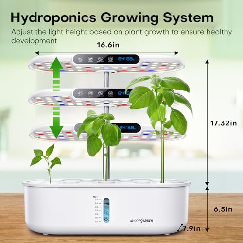 Ahopegarden Hydroponics Growing System: 12 Pods with Smart Env.Detection - color: White