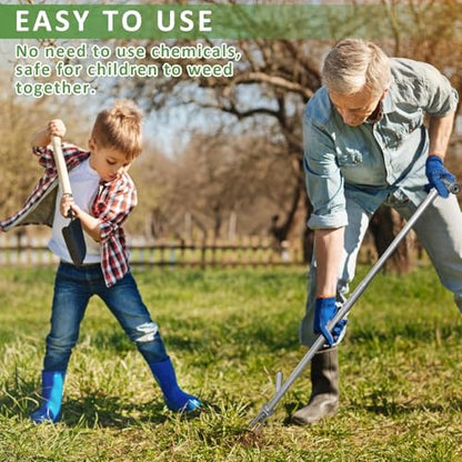 Stand Up Weed Puller Tool, 38 Inch Long Handle 3 Claw Weeder