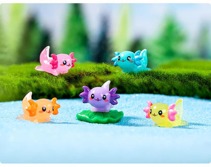 EMiEN 8 Pcs Miniature Hexagonal Salamander Tiny Animals Figurines - color: 8 Pcs Miniature Salamander